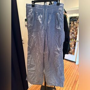 Athleta Linen Cotton Drawstring Pants, Size 14 Tall